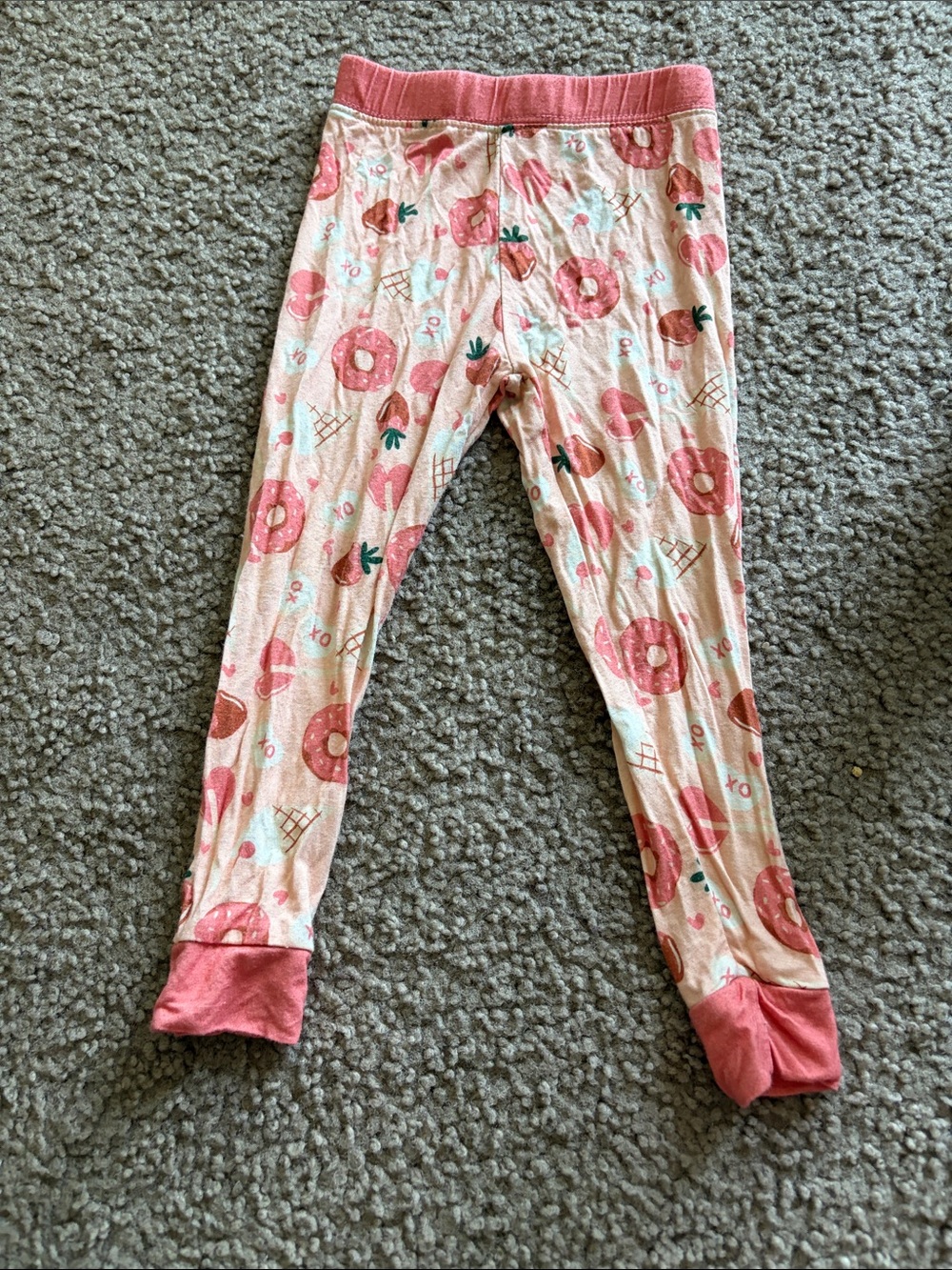 B65 Little One Shop Bamboo PJ Pants, 12-18 GUC— Valentine Treats Print
